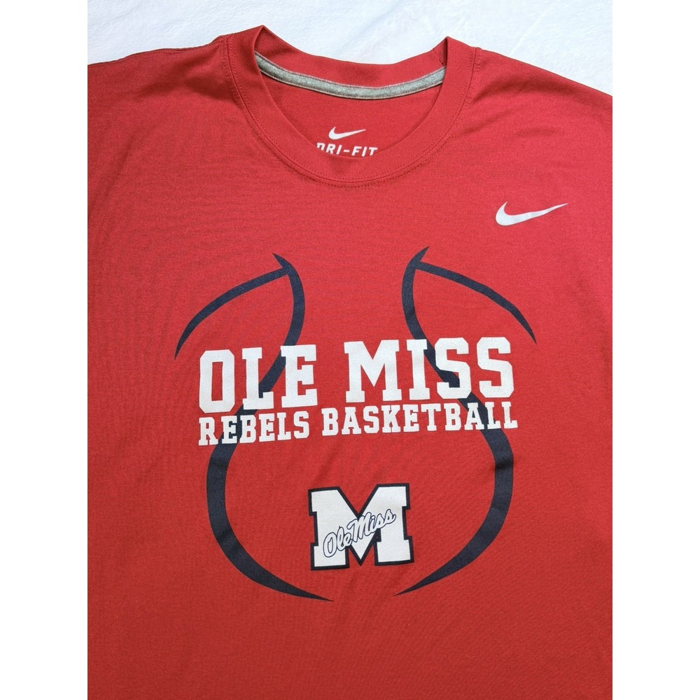 Nike Dri-Fit Ole Miss Rebels Basketball Sleeveless Shirt Tank Top Red Men's XL
